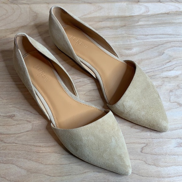 J. Crew Factory Fawn Tan Pointy Loafer Slip On Flats Size 7.5 - Picture 1 of 9